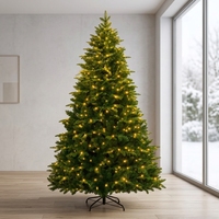 Sapin de Noël artificiel avec décorations et lumières LED, décorations de Noël de luxe pour la décoration intérieure et extérieure des fêtes