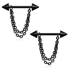 YICAI 5 Style coeur chaîne gland <span class=keywords><strong>Nipplering</strong></span> pour les femmes droite langue anneaux haltère en acier inoxydable 316L mamelon Piercing bijoux - Product Image 3
