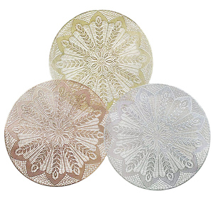Easeful Venta Directa de Fábrica Personalizado Redondo Hueco Redondo Oro Antideslizante Mat Hogar Cocina Restaurante Pvc Mantel Individual Mesa de Comedor - Product Image 5