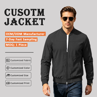 Blouson Bomber en Coton pour Homme à Col Montant, Anti-Plis, Fermeture Éclair Intégrale, Style Business Décontracté, Couleur Unie, Idéal Printemps-Automne
