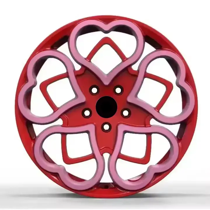 MINI Heart Shaped Pink 17 18 19 Inch alloy wheel rim 5*112 rims with hearts car rims mags Passenger Car Wheels
