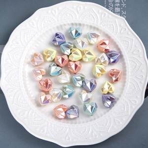 Cuentas sueltas de Lucite en forma de corazón fino acrílico galvanizado para accesorios de cadena de teléfono móvil hechos a mano DIY - Product Image 4