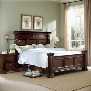 Juego de Dormitorio King Size de Lujo, Muebles de Mediados de Siglo con Tallados Elaborados, Cama de Madera Sólida con Garantía de Cinco Años, Dd-mzc-03 - Product Image 5