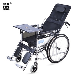 Fauteuil roulant manuel semi-allongé <span class=keywords><strong>pour</strong></span> soins de santé, pliable et portable <span class=keywords><strong>pour</strong></span> personnes âgées, avec pot en ABS - Product Image 2