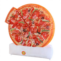 Tranche de pizza géante gonflable lumineuse LED personnalisée, modèle Pepperoni, pour la publicité alimentaire, idéale pour la promotion de restaurants, de marques et de commerces de détail