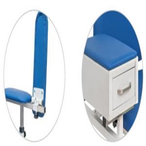 เก้าอี้ไตล้างไตปรับระดับความสูงได้ ที่วางแขนสีน้ำเงิน เก้าอี้เก็บเลือดแบบใช้มือสำหรับโรงพยาบาล ธนาคารเลือด เก้าอี้สำหรับการถ่ายเลือดในโรงพยาบาล - Product Image 4