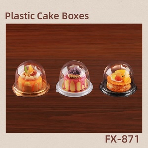 Bán Buôn <span class=keywords><strong>Mini</strong></span> Bánh Đen Trắng Vàng Cơ Sở Nhựa Bánh Hộp 3.5Inch Rõ Ràng Bìa Dùng Một Lần Món Tráng Miệng Bao Bì Container - Product Image 6