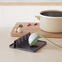 Repose-cuillère en silicone résistant à la chaleur avec plusieurs fentes, support d'ustensiles antidérapant, accessoire de cuisine pour comptoir