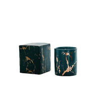 Grande bougie parfumée multifonctionnelle en céramique marbrée dorée de style nordique INS, décoration parfumée pour la maison