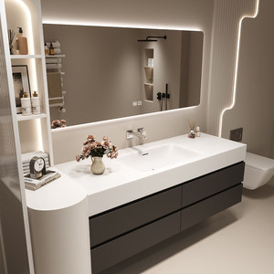 Ensemble de salle de bain avec <span class=keywords><strong>meuble</strong></span> vasque, <span class=keywords><strong>meuble</strong></span> de salle de bain de luxe et compartiments de rangement - Product Image 3