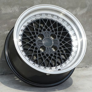 Jantes en alliage RSJ pour BMW 15 pouces 4x100/114.3 73.1 Or Noir Concaves Profondes à Rivets - Product Image 3