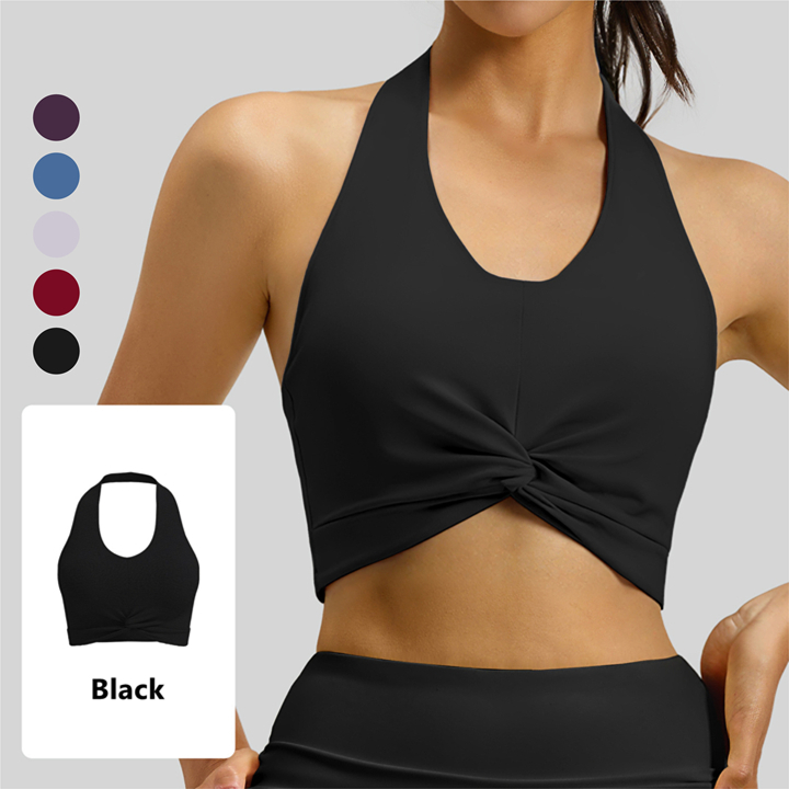 Wholesale Custom Front Breathable Plus Size Women Deep V Neck Sports Wear Yoga Clothing Backless Gym Fitness Workout Tank Top