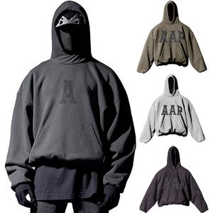 Sweat à capuche double couche sans cordon, col montant, style streetwear, épais 400 g/m², vierge, 500 g/m², pour fabricants en gros - Product Image 2