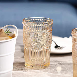 Commercio all'ingrosso 260ml /380ml placcatura ionica <span class=keywords><strong>vintage</strong></span> colorato verniciato ambra bicchiere di vetro tazza di vetro tazza da tè bicchieri di vetro - Product Image 5