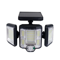 Lampe Solaire LED Pliable à Trois Têtes pour Jardin, Étanche IP65, avec Détecteur de Mouvement et Angle Réglable, pour Routes