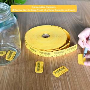 Billets de tombola premium L LIKED jaunes, 1 rouleau de 2000 billets en papier parfaits pour les mariages, les carnavals, les jeux de boissons, les fêtes et les événements - Product Image 4