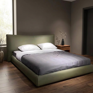Best Solid <b>Oak</b> Wood Tatami Bed Double Queen King Size Platform Bedroom Furniture Floating Headboard Leather Soft Storage Space - Product Image 3