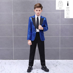 Juego <span class=keywords><strong>de</strong></span> 3 piezas (corbata <span class=keywords><strong>de</strong></span> chaqueta) Traje <span class=keywords><strong>de</strong></span> lentejuelas colorido para niños Danza Piano Rendimiento Chico Guapo Anfitrión Disfraz brillante <span class=keywords><strong>Anime</strong></span> - Product Image 4