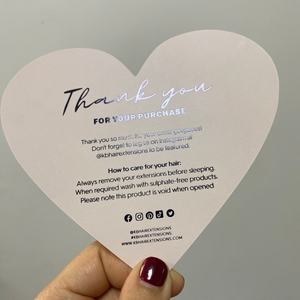 Carte de visite personnalisée de haute qualité pour petites entreprises - Papier d'art blanc Options de carton offset Forme de cœur Gaufrage Sérigraphie - Product Image 1