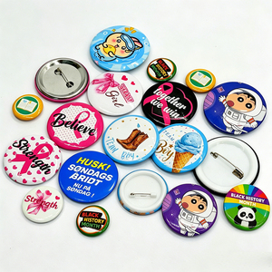 Botón de metal 3D personalizable de 25 mm al por mayor, insignia de estampado digital DIY, broche decorativo ligero de metal - Product Image 3