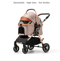 Poussette pliable et détachable pour chiens et chats ; idéale pour les animaux de compagnie de petite à moyenne taille ; également adaptée comme poussette pour les grandes races