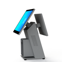 Solución de Punto de Venta con Logotipo Personalizado, Computadora con Pantalla Dual de 15.6 Pulgadas, Sistema POS Android Todo en Uno, Caja Registradora Metálica para Pequeños Negocios Minoristas