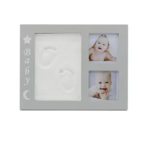 Personalizado alta qualidade bebê mão e pé impressão 3d imprime kit bebê foto madeira frame