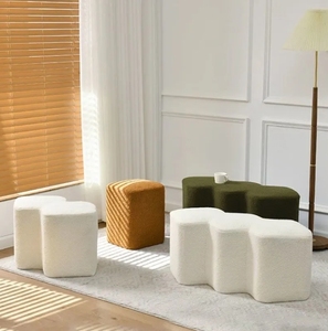 Taburete <span class=keywords><strong>para</strong></span> cambiar zapatos <span class=keywords><strong>de</strong></span> dormitorio, taburete pequeño <span class=keywords><strong>de</strong></span> piel <span class=keywords><strong>de</strong></span> cordero <span class=keywords><strong>para</strong></span> sala <span class=keywords><strong>de</strong></span> estar, taburete sencillo <span class=keywords><strong>para</strong></span> el hogar - Product Image 1