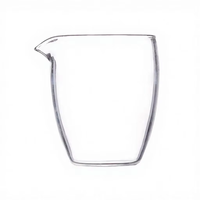 Tasse à café en verre borosilicate soufflé à la main, résistant à la chaleur, transparente, avec bec pointu