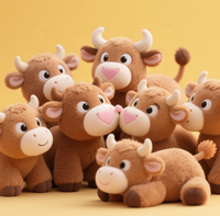 Nouvelle peluche mignonne en forme de vache brodée, coussin pour les fêtes d'anniversaire des enfants, décoration de fête avec rembourrage en coton PP