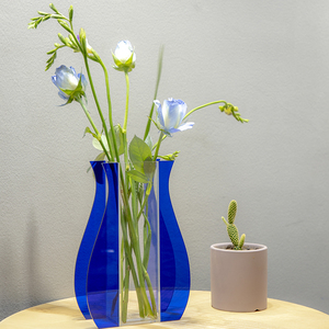 INS <span class=keywords><strong>Vase</strong></span> en acrylique Transparent <span class=keywords><strong>bleu</strong></span> <span class=keywords><strong>Vase</strong></span> à fleurs en acrylique pour mariage - Product Image 1