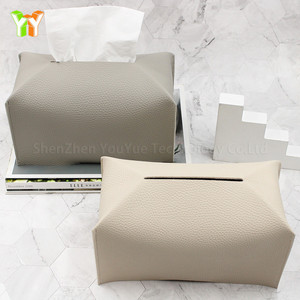 Tissue Box 2021 New Refillable Tissue Box Rectangular Soft PU Leather Tissue Box