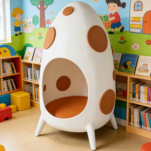 Fauteuil coquille d'œuf moderne pour coin lecture enfant, pod sensoriel intérieur pour enfants, mobilier de bibliothèque pour maternelle et école maternelle - Product Image 1