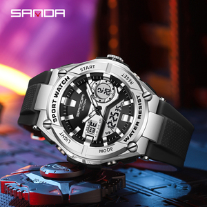Montre numérique pour homme SANDA 3123, style <span class=keywords><strong>G</strong></span>, montres de sport résistantes aux chocs, montres électroniques étanches, montre-bracelet pour homme, Relogio - Product Image 4