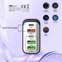 200W 5 Port USB-C Pengisi Daya Cepat Adaptor Pengisian Daya Ponsel 200W 3 USB+2 Type-C Adaptor Pengisian Cepat untuk iPhone/Xiaomi/Samsung