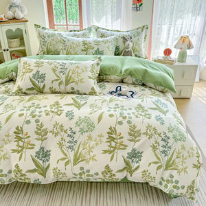 Parure de lit 4 pièces en polyester 115 GSM, imprimé floral coloré, housse de <span class=keywords><strong>couette</strong></span> et taies d'oreiller pour toutes les saisons - Product Image 5