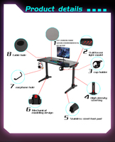 Coin deux personnes photo noir bureau de jeu pas cher gamer table de jeu bureau échantillon gratuit rvb ordinateur bureau de jeu