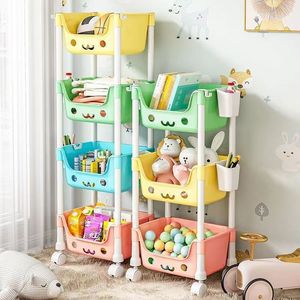 Estante de almacenamiento de juguetes para niños, organizador móvil de 5 niveles con ruedas para sala de estar y dormitorio, forma rectangular de fácil limpieza - Product Image 4