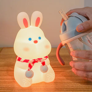 Portable <b>Table</b> Led Baby Bunny Kids <b>Lamp</b> USB Rechargeable Nursery Rabbit Silicone Night Light For kids bedroom with motion sensor - Product Image 2