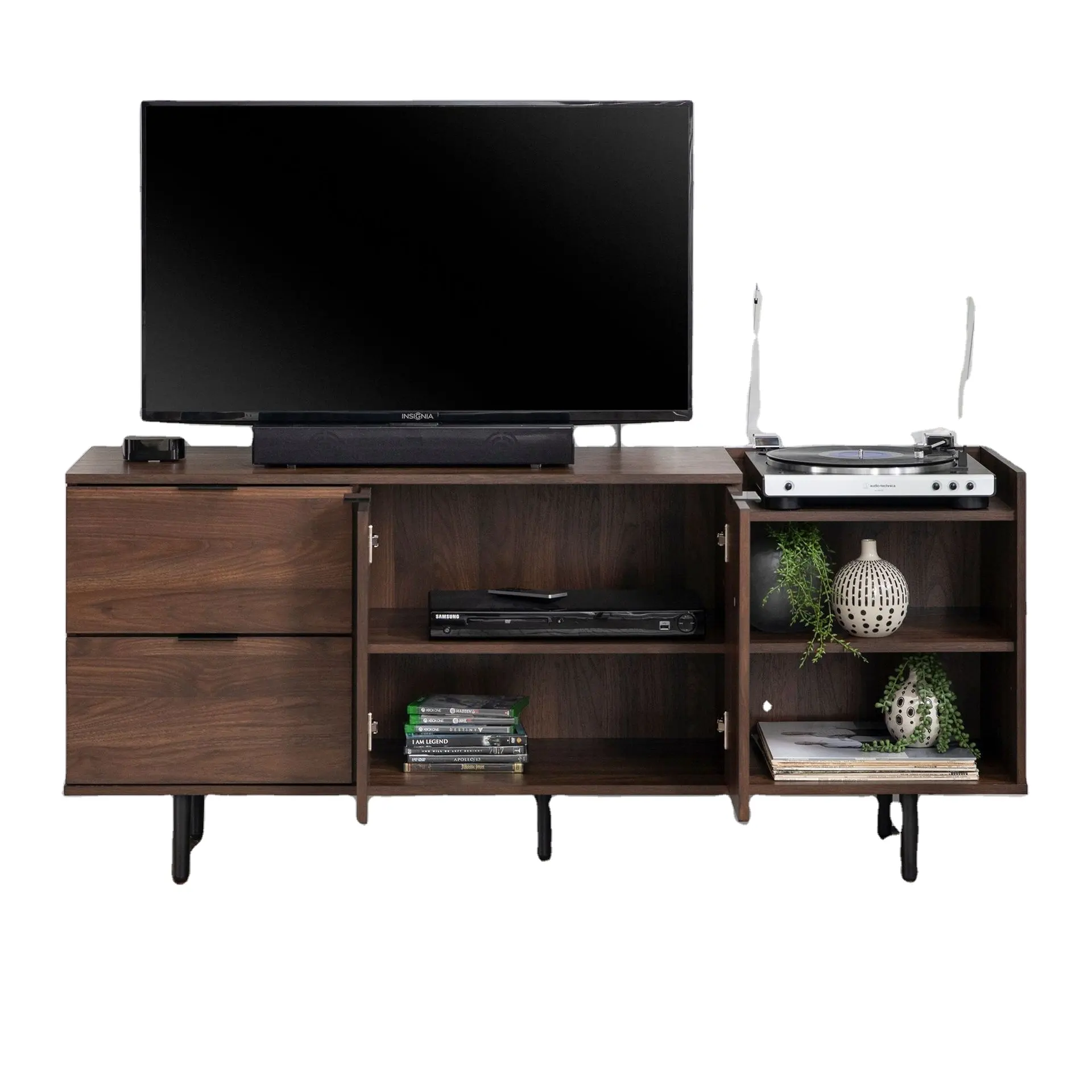 Vekin mobilya Modern tarzı toptan duvar ahşap medya konsol oturma odası TV standı TV ünitesi dolabı