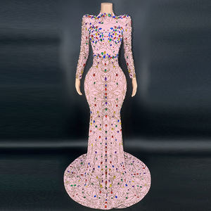 Noshinny tırmanmak Rhinestones elbise zarif akşam kristal çin elbiseler Lady parti ve kulübü Vestidos De 2022 için balo elbise - Product Image 1