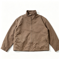 Blouson de travail pour homme personnalisé, vintage, imperméable et coupe-vent, style mécanicien, avec col montant, lettres brodées, finition écologique, OEM sur le devant