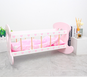 COMMIKI en <span class=keywords><strong>bois</strong></span> bébé poupée berceau semblant meubles <span class=keywords><strong>lit</strong></span> enfants jeu <span class=keywords><strong>de</strong></span> rôle jouet petit <span class=keywords><strong>lit</strong></span> pour filles et garçons éducatif Playhouse jouet - Product Image 2