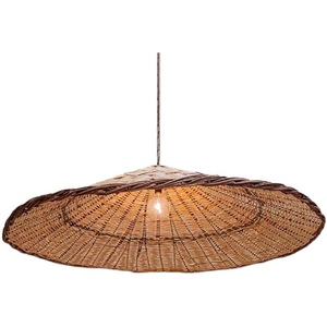 Lampe suspendue en rotin de style japonais Egi, diamètre 50cm 60cm 80cm, luminaire tissé à la main pour salon, salle à manger - Product Image 2