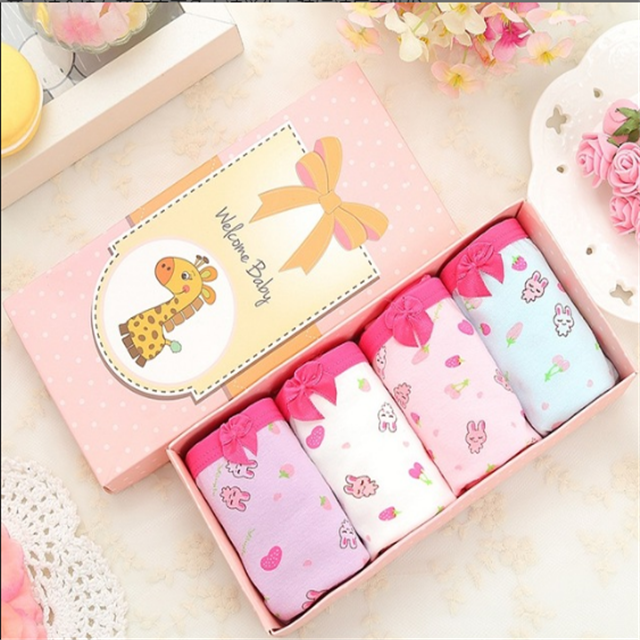 Wholesale Kids 100 % cotton Print Underwear /Cartoon Print Girl Briefs underwear