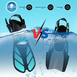 2023 deportes subacuáticos natación Flipper goma entrenamiento hoja corta buceo Snorkel aletas ajustable medio aleta para buceo - Product Image 6
