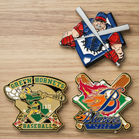 Badge personnalisé en métal avec logo d'équipe de baseball, épinglette en émail, souvenir sportif, avec nom d'équipe et année, cadeau promotionnel pour les fans