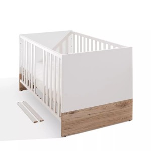 Modern <strong>Natural</strong> Oak Solid Wood Convertible Baby <strong>Crib</strong> for Bedroom School Use - Product Image 2