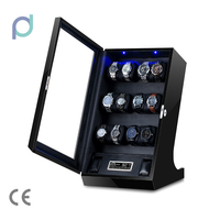 Boîte de rangement automatique pour montres 12+2, écologique, anti-poussière, avec écran tactile, télécommande et fonction de remontoir rotatif LCD TG-04