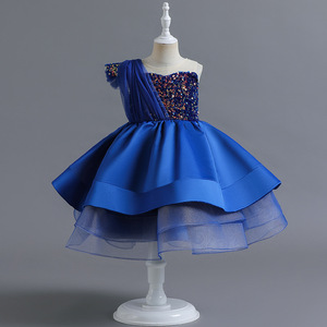 MQATZ Derniers Modèles Robe de Bal en Satin pour Fêtes d'Anniversaire Enfant, Robe à Paillettes et Nœud pour Mariages de Petites Filles et Rôles de Princesse Fleurie - Product Image 4